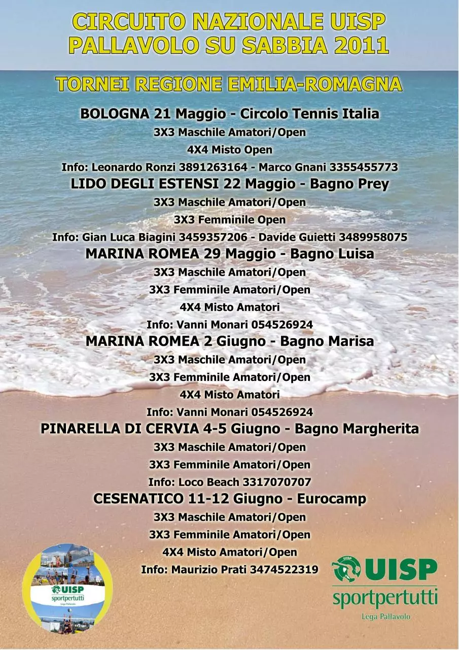 Page 1 of 1, Pallavolo su sabbia Circuito regionale Emilia Romagna 2011