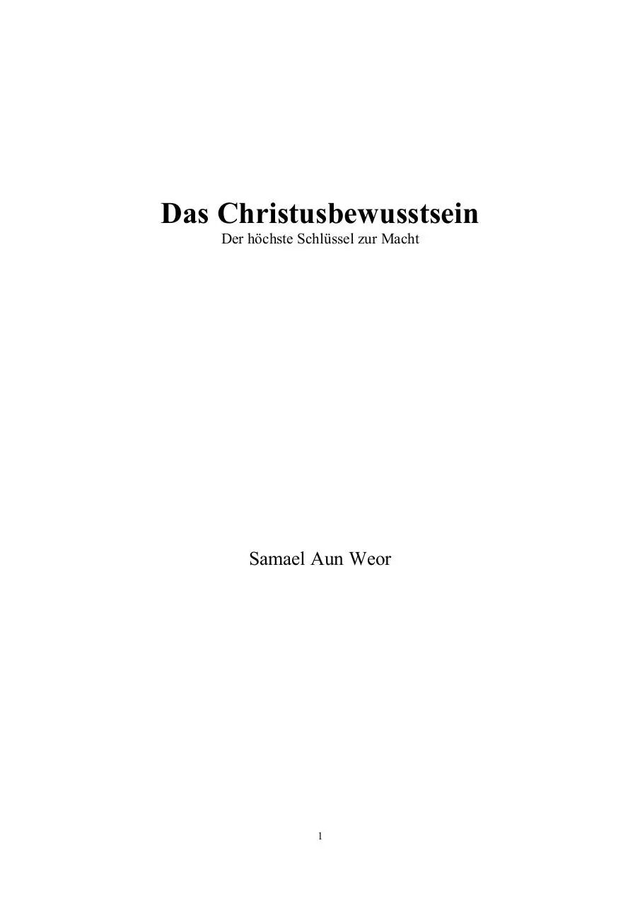 Page 1 of 89, Samael Aun Weor Christusbewusstsein