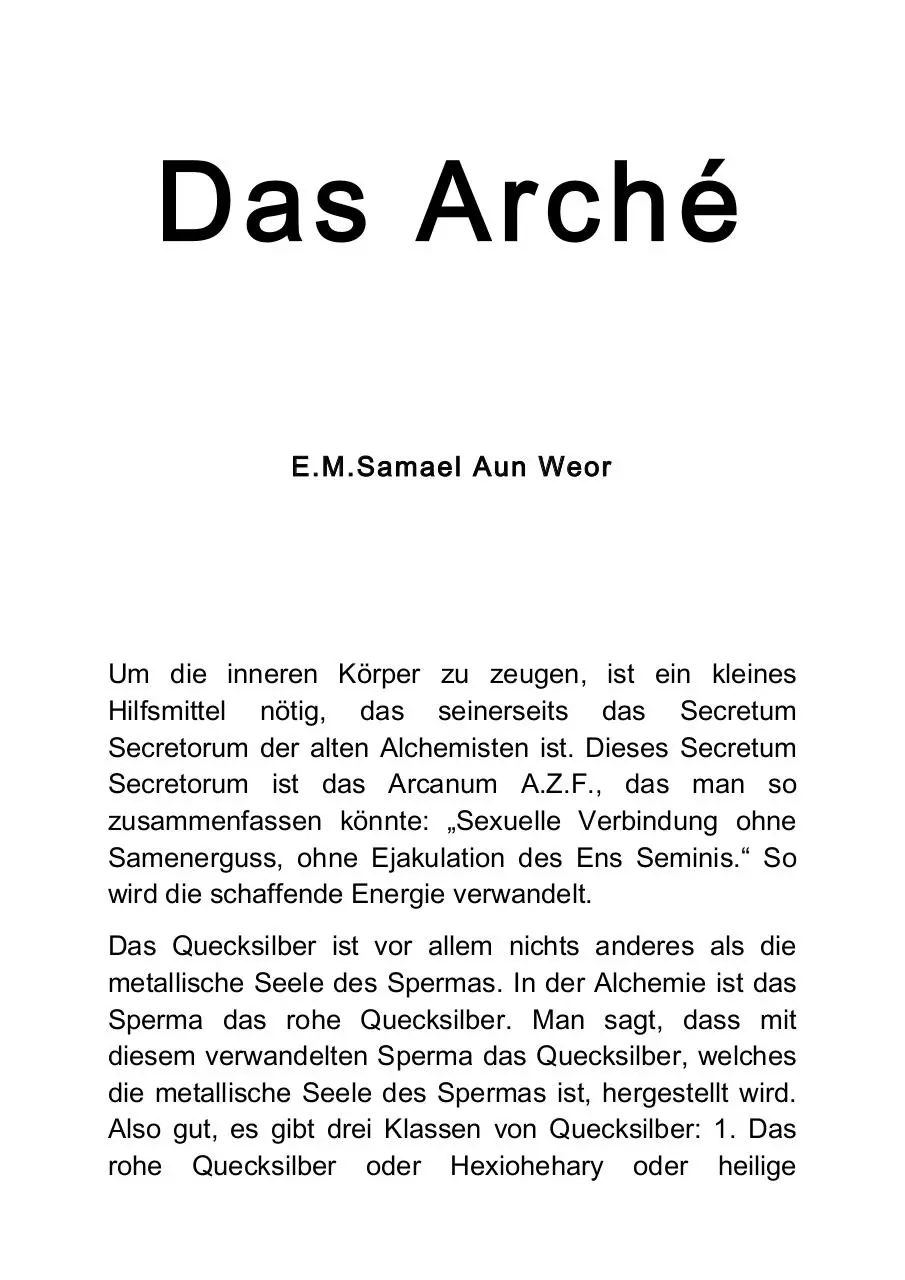 Page 1 of 27, Samael Aun Weor Das Arche