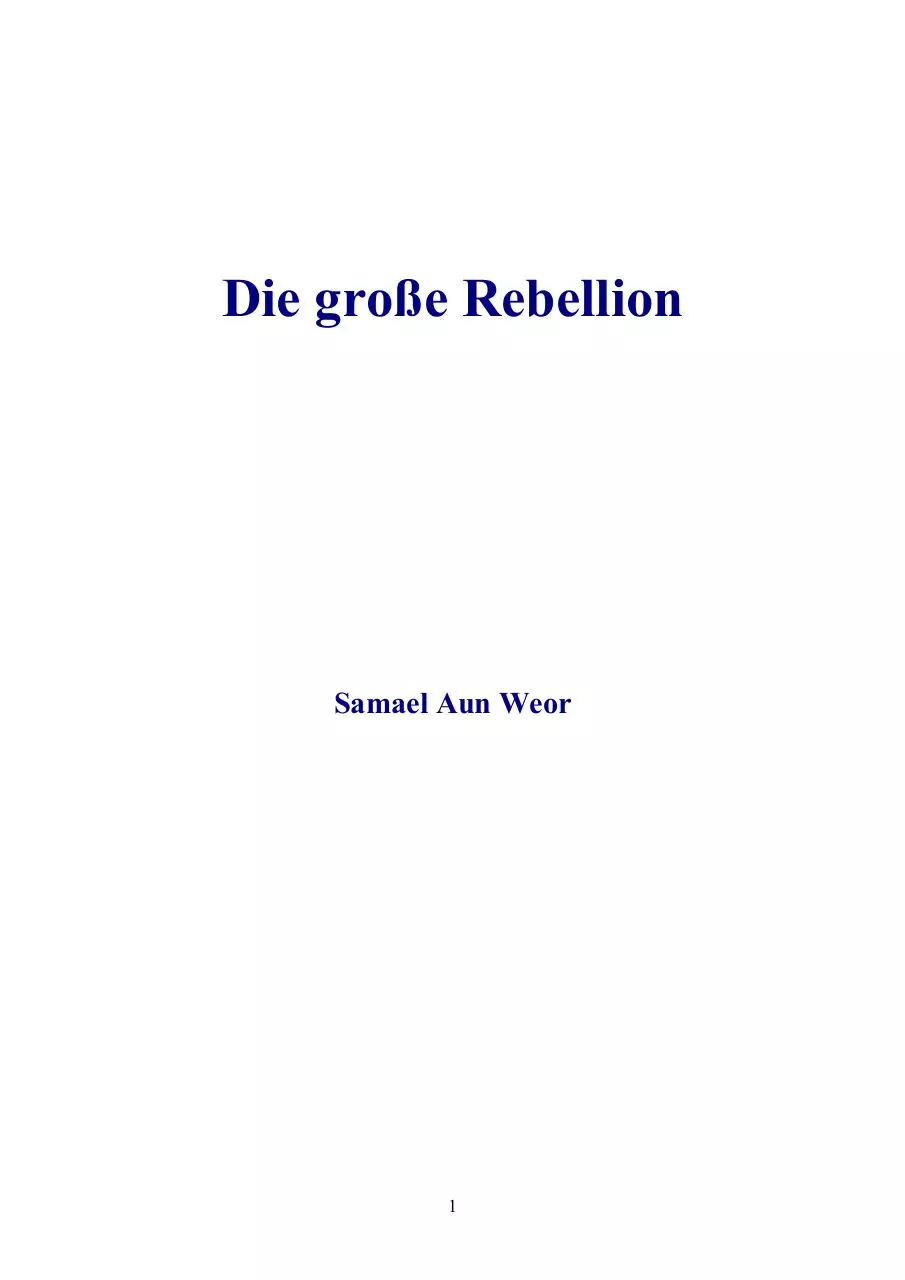 Page 1 of 80, Samael Aun Weor Die Grosse Rebellion