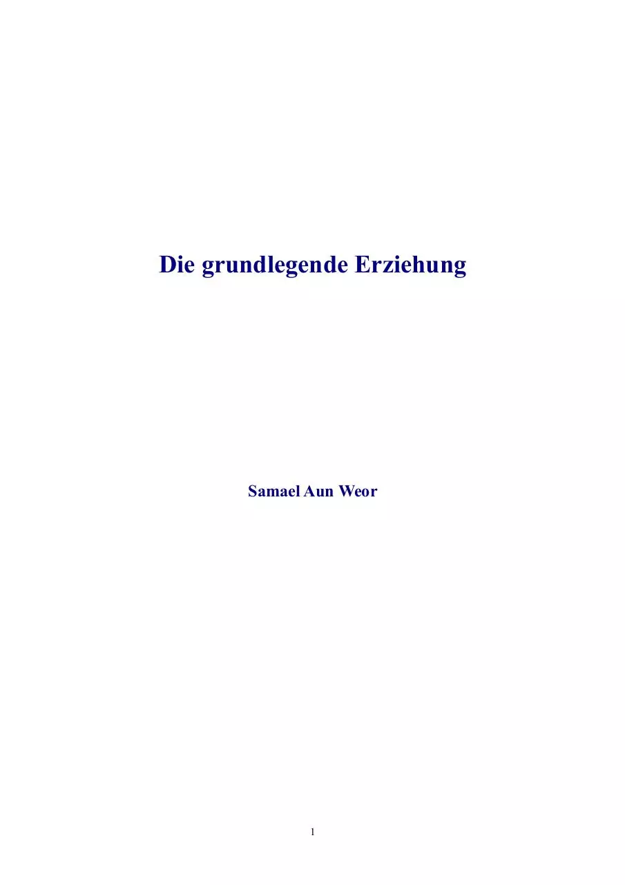Page 1 of 123, Samael Aun Weor Die Grundlegende Erziehung