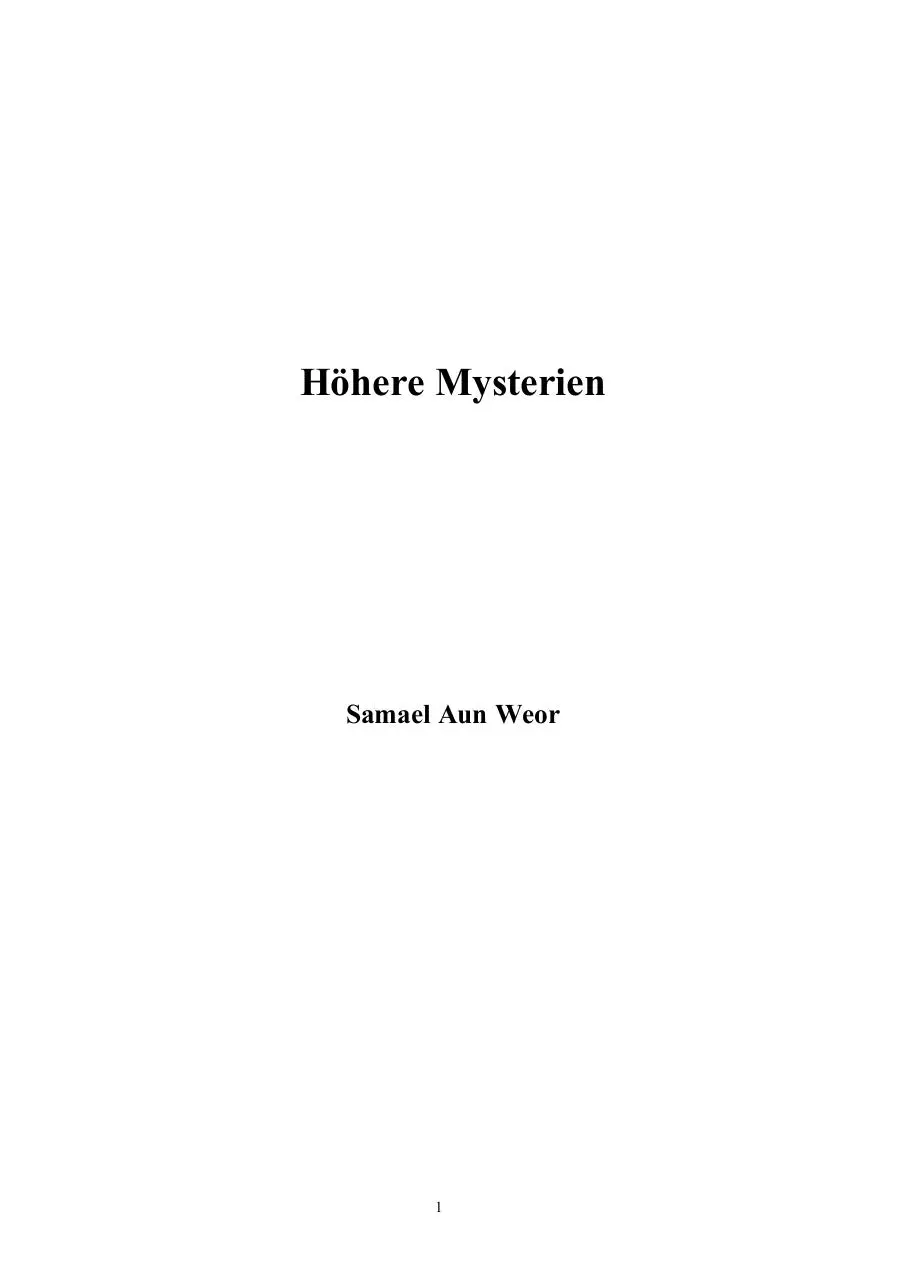 Page 1 of 109, Samael Aun Weor Die Hohere Mysterien