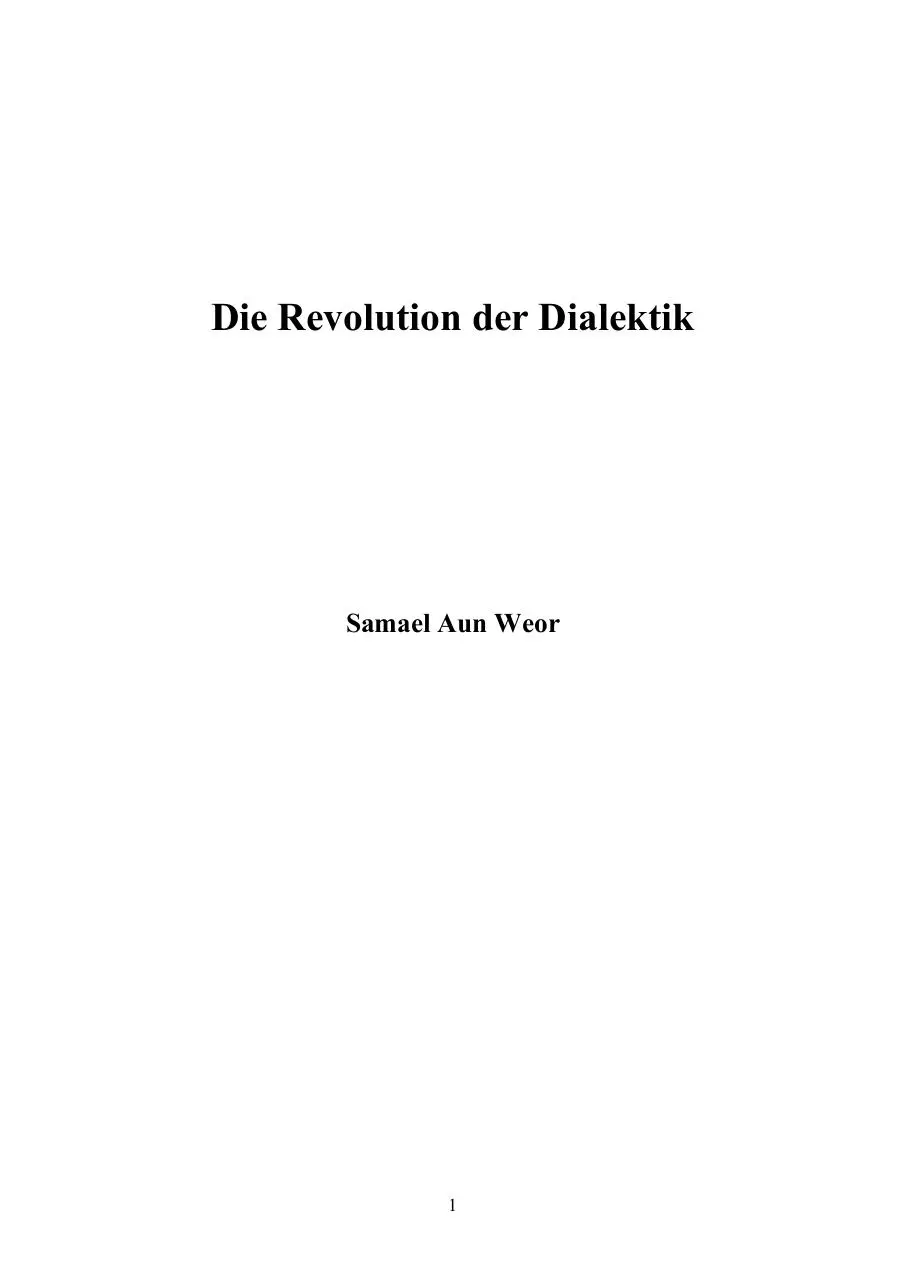 Page 1 of 158, Samael Aun Weor Die Revolution Der Dialektik