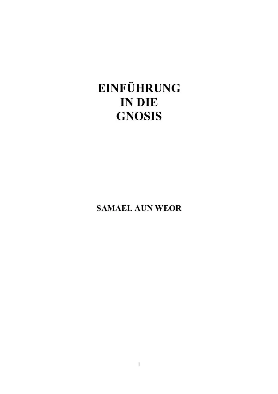 Page 1 of 36, Samael Aun Weor Einfuhrung In Die Gnosis