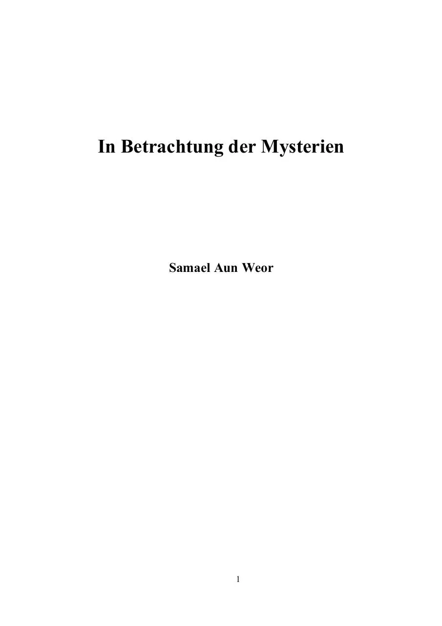 Page 1 of 86, Samael Aun Weor In Betrachtung Der Mysterien