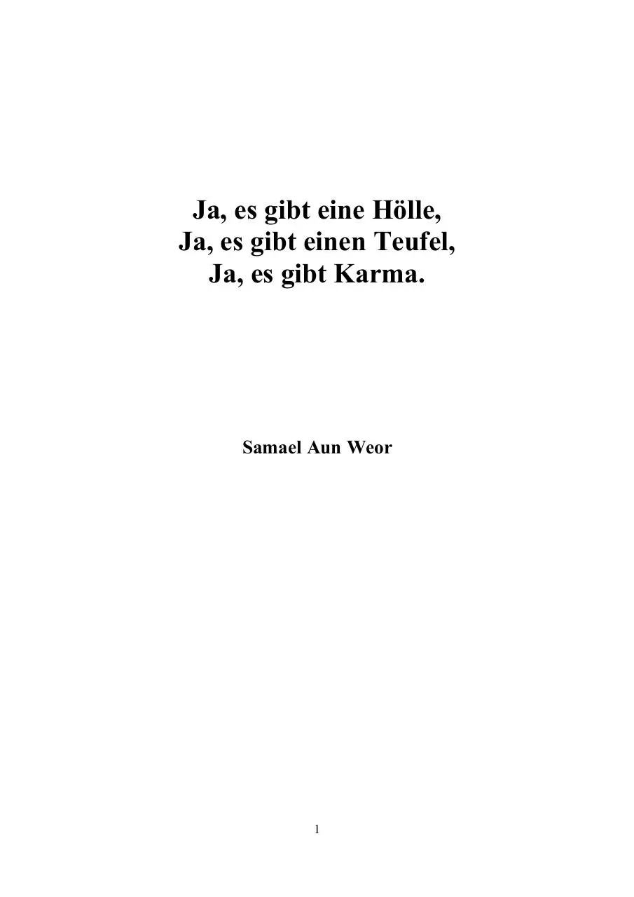 Page 1 of 168, Samael Aun Weor Ja Es Gibt Holle Teufel Karma