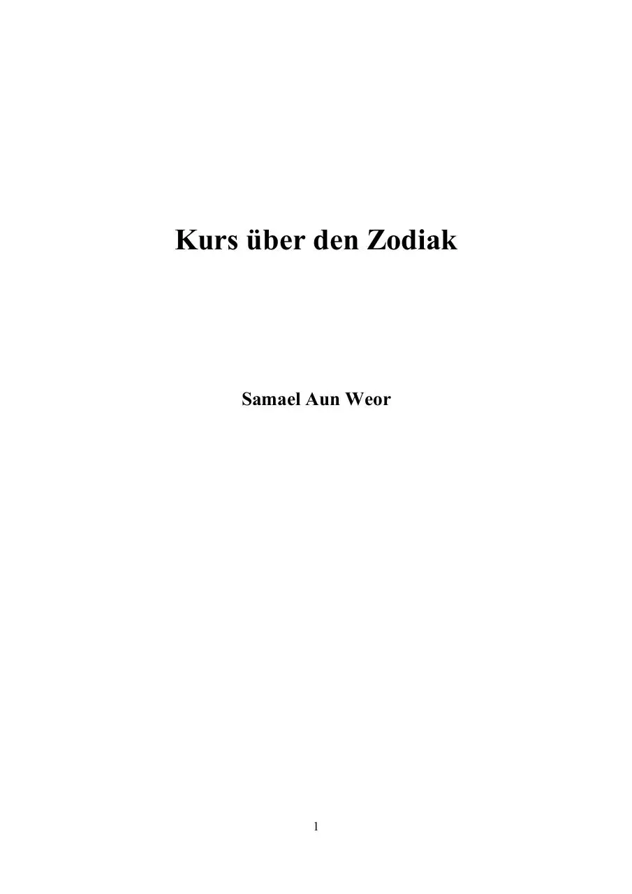 Page 1 of 66, Samael Aun Weor Kurs Uber Den Zodiak