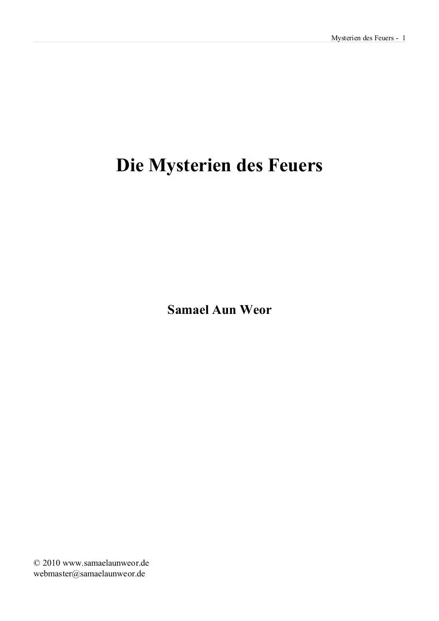Page 1 of 60, Samael Aun Weor Mysterien Des Feuers