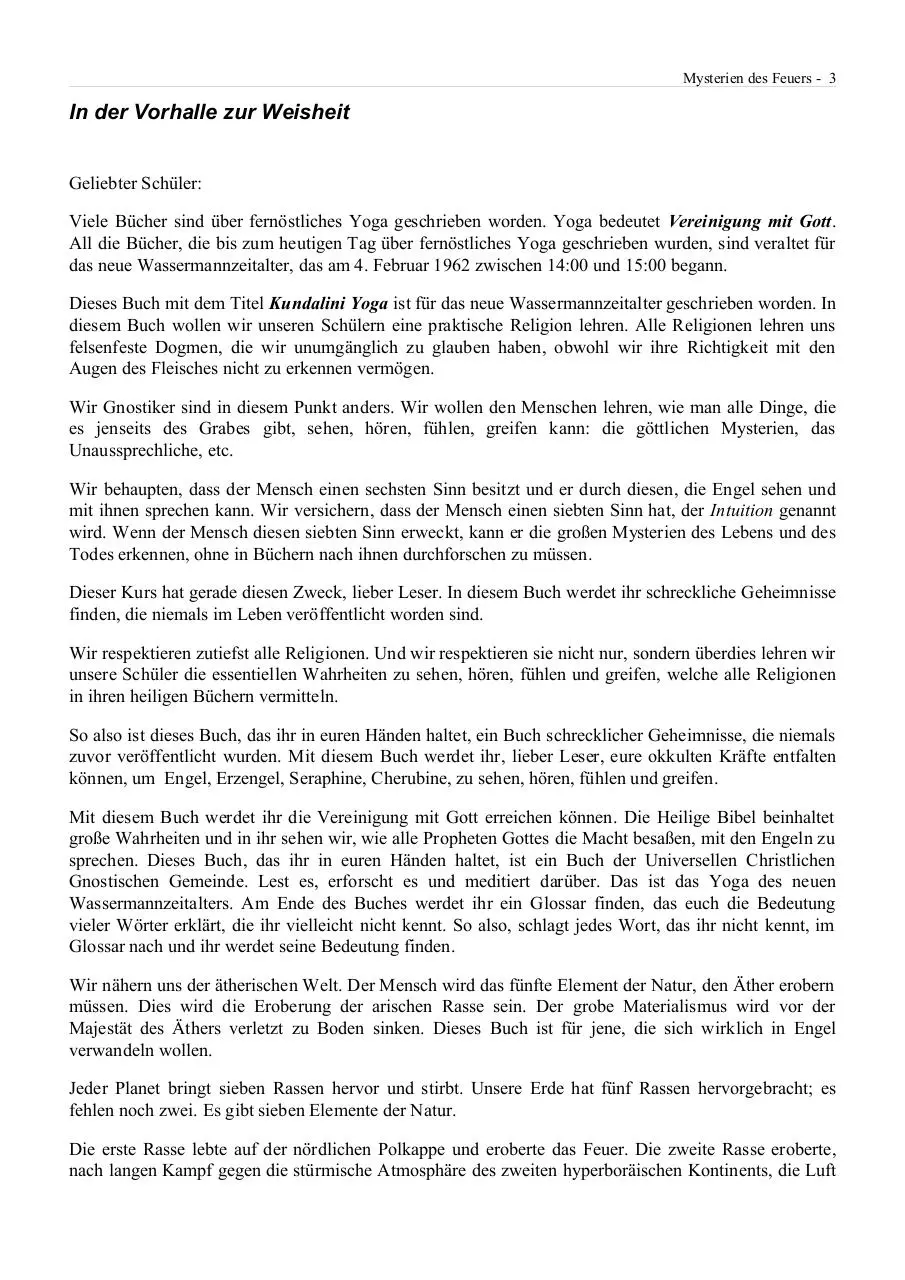 Page 3 of 60, Samael Aun Weor Mysterien Des Feuers
