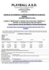 Page 2, Play Ball calendario tornei e corsi