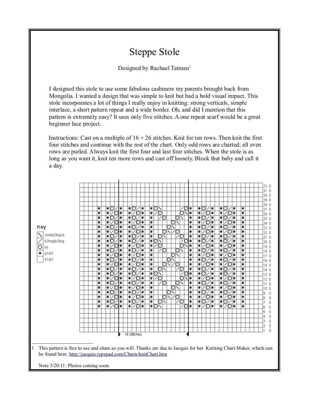 Page 1 of 1, Steppe Stole