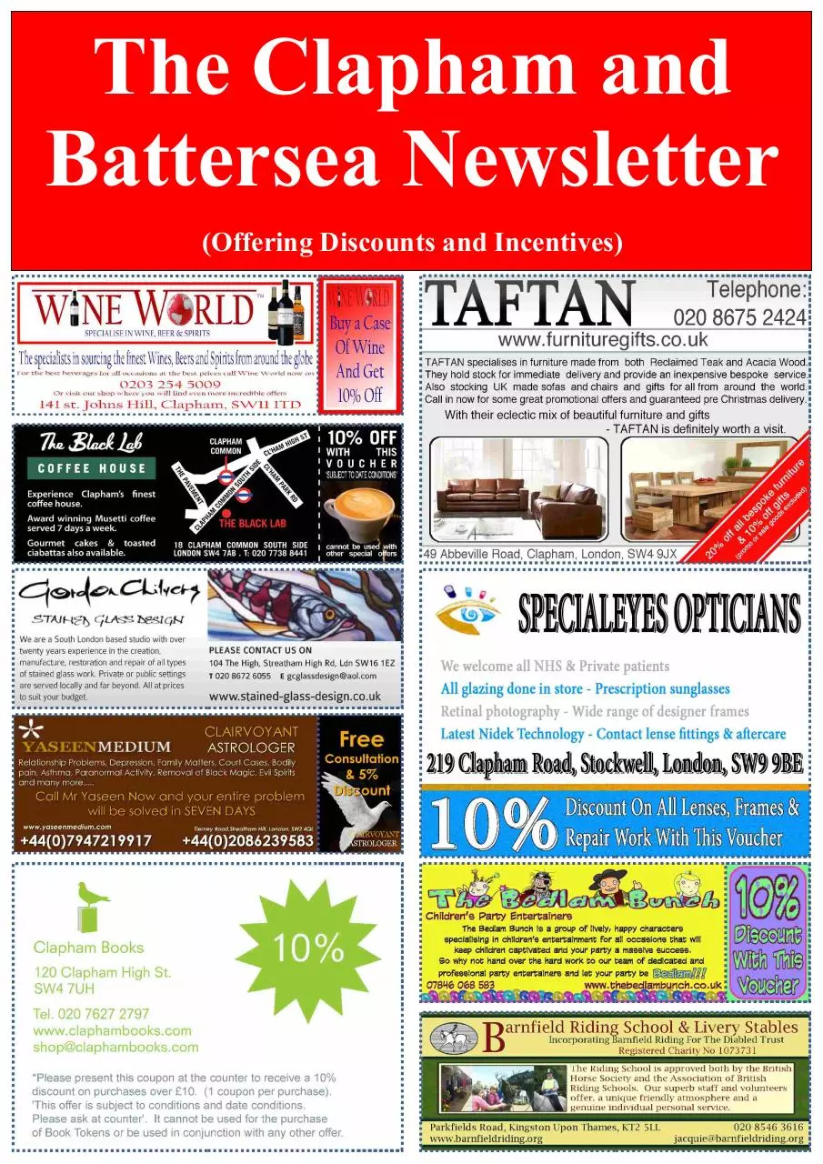 Page 1 of 5, TheClaphamAndBatterseaNewsletter
