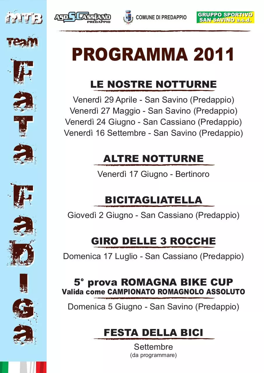 Page 1 of 1, Programma Notturne MTB 2011