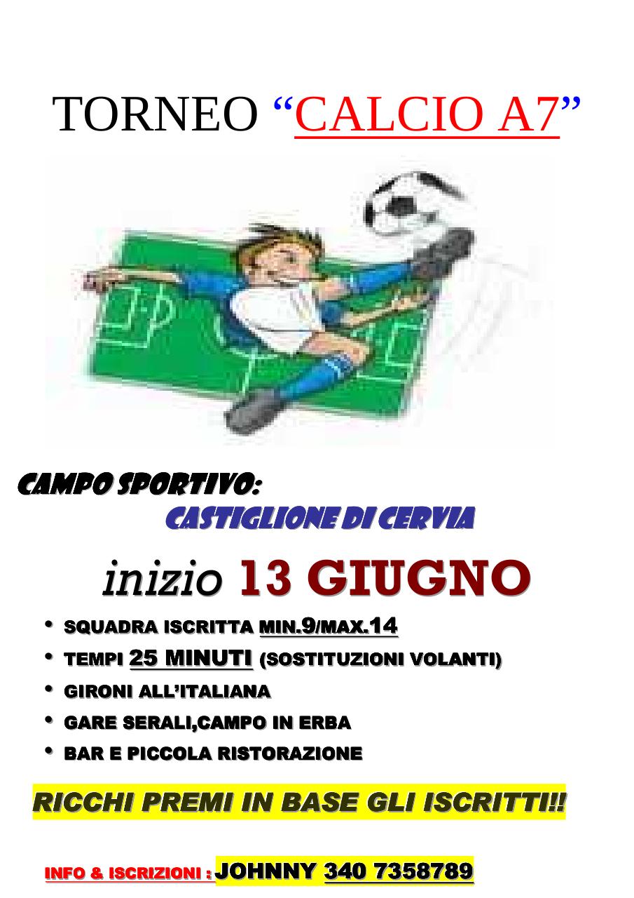 Document preview Locandina torneo calcio a7 Castiglione.pdf - page 1/1