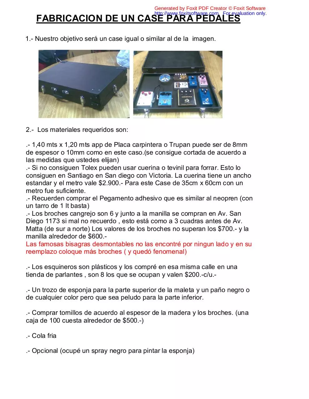 Page 1 of 5, CASE PARA PEDALES