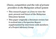 Page 4, Session 1 Tunku Abidin Choice and Competition IDEAS 31 May 2011