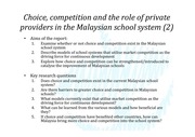 Page 5, Session 1 Tunku Abidin Choice and Competition IDEAS 31 May 2011