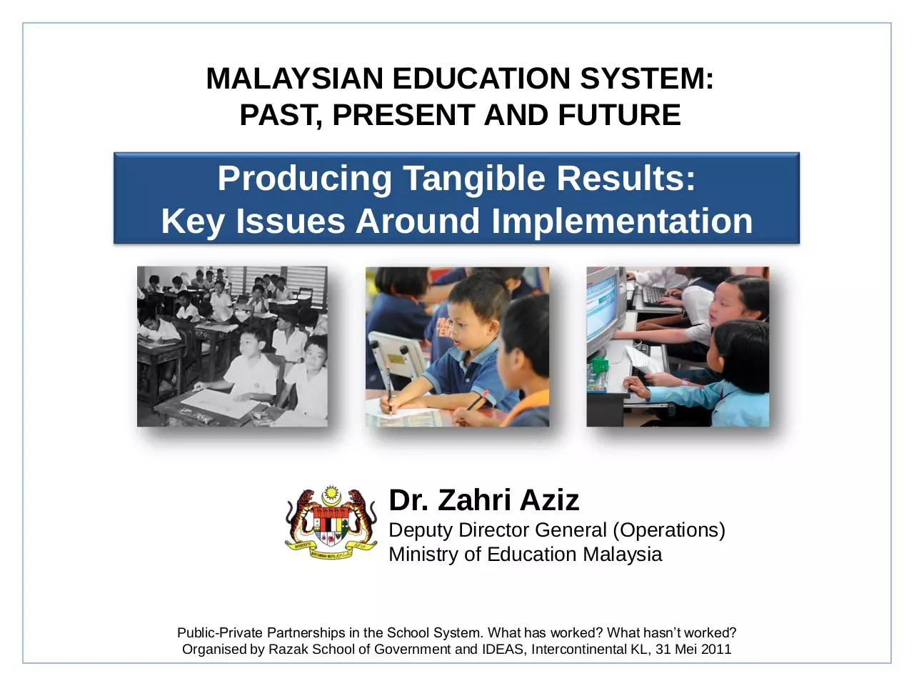 Page 1 of 8, Session 1 Zahri Aziz Producing tangible results 31 May 2011