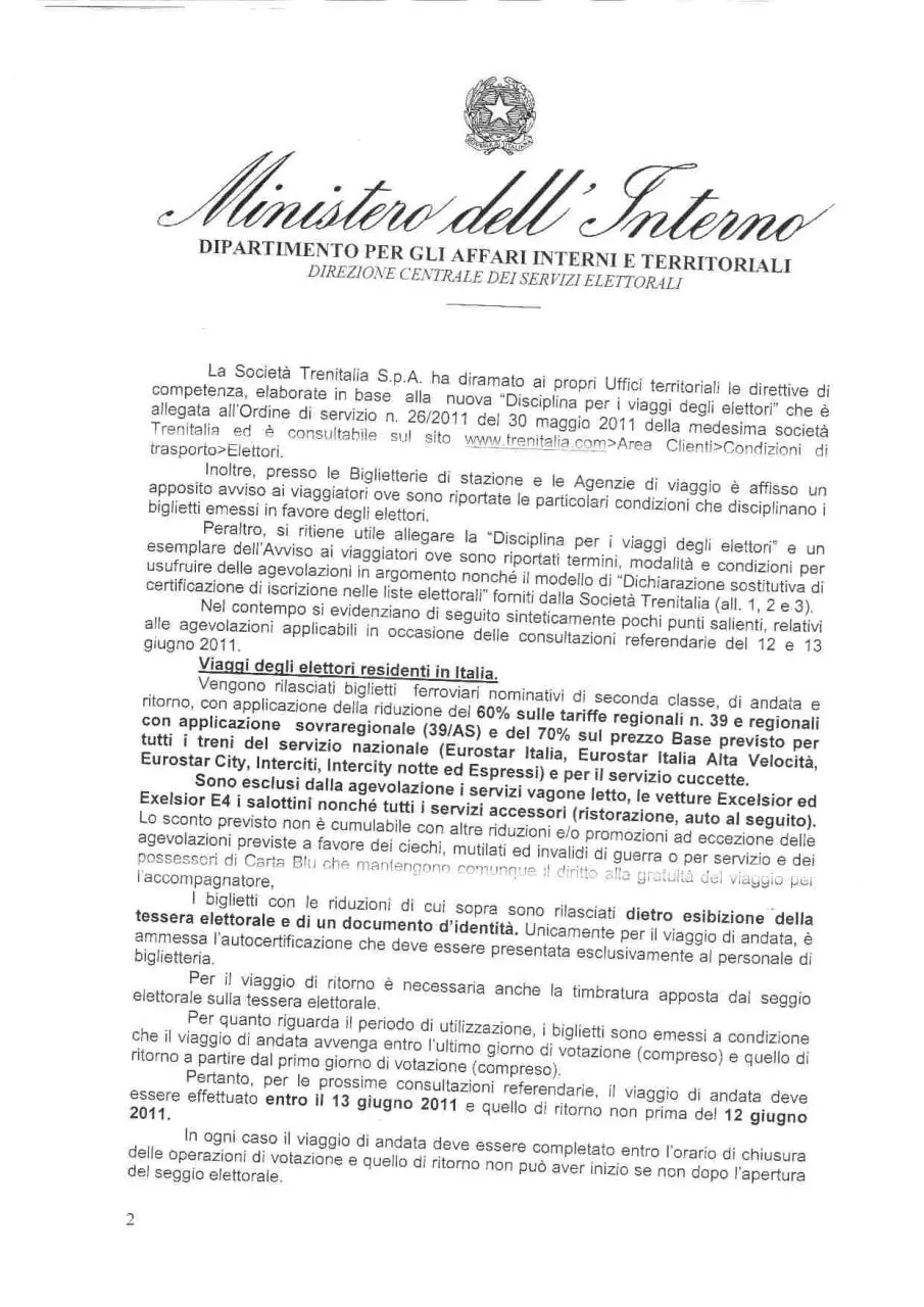 Page 2 of 5, Agevolazioni per viaggi ferroviari e marittimi