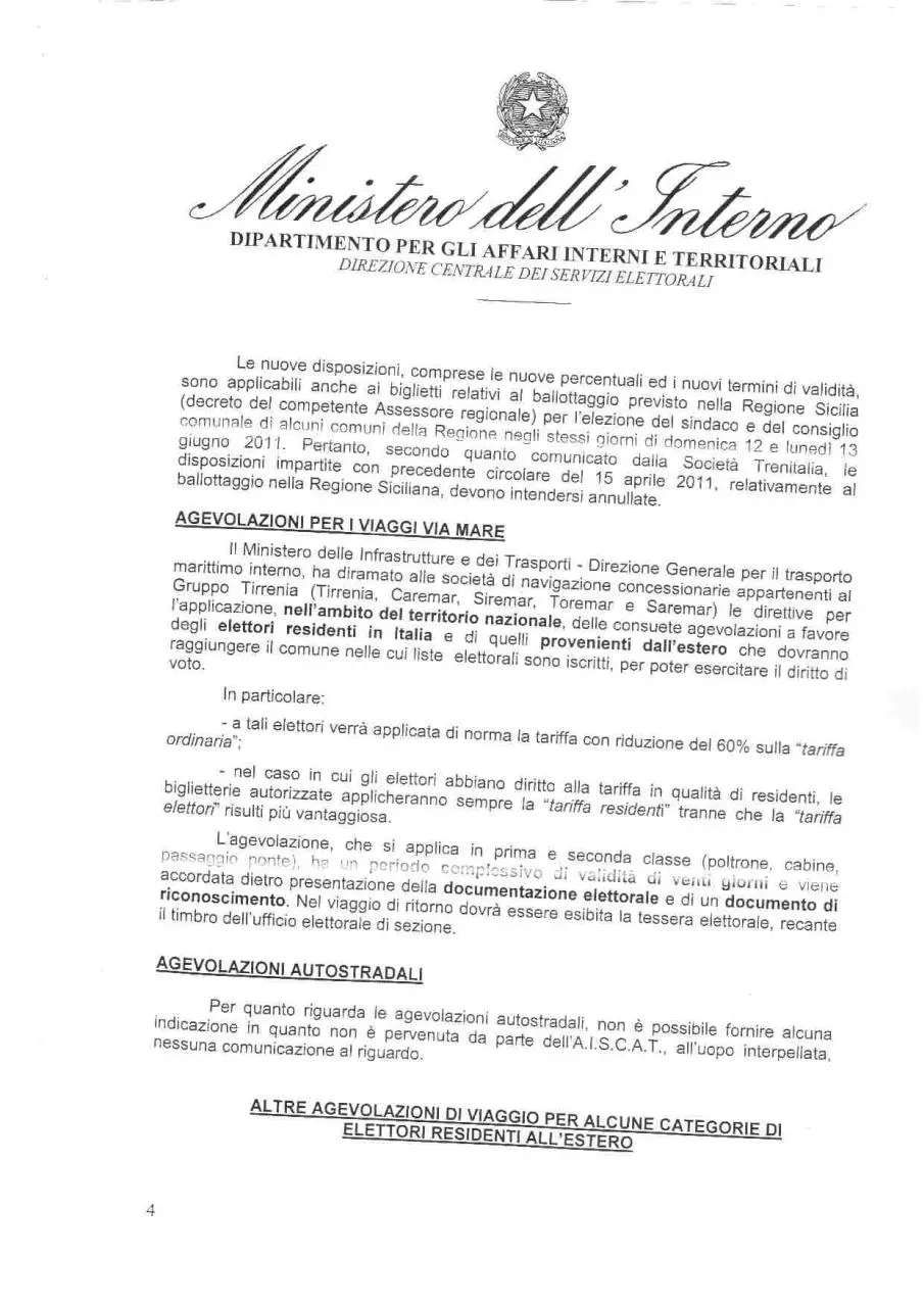 Page 4 of 5, Agevolazioni per viaggi ferroviari e marittimi