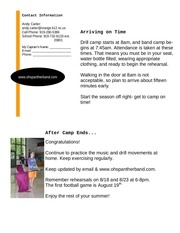Page 4, Band Camp Survival Guide 2011