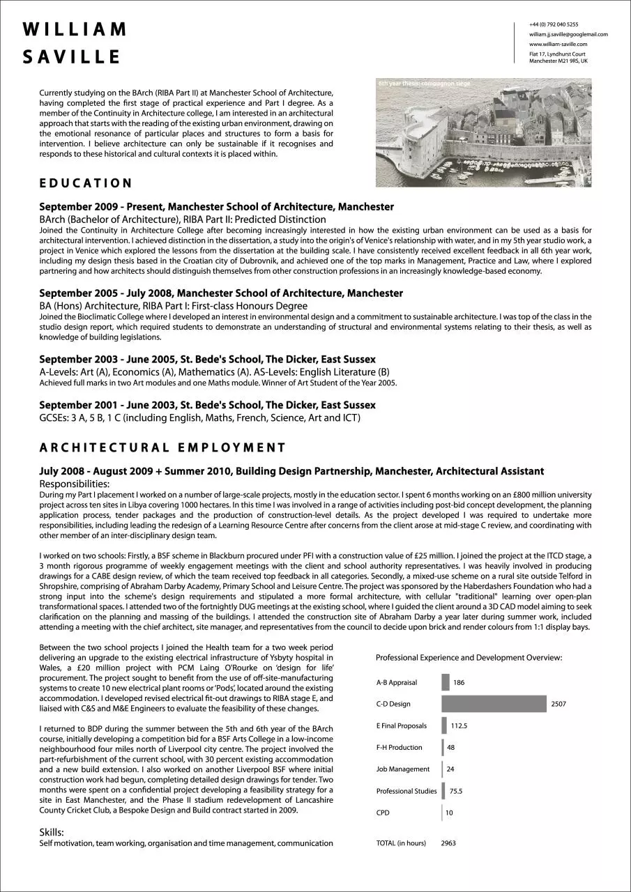 Page 1 of 2, WilliamSavilleCV2011
