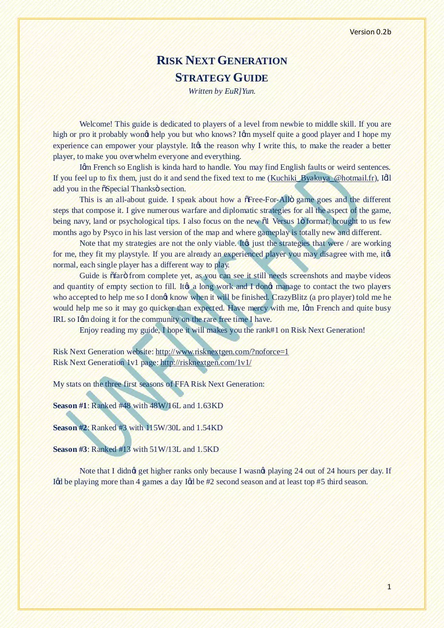 Page 1 of 34, RNG Strategy Guide By Yun
