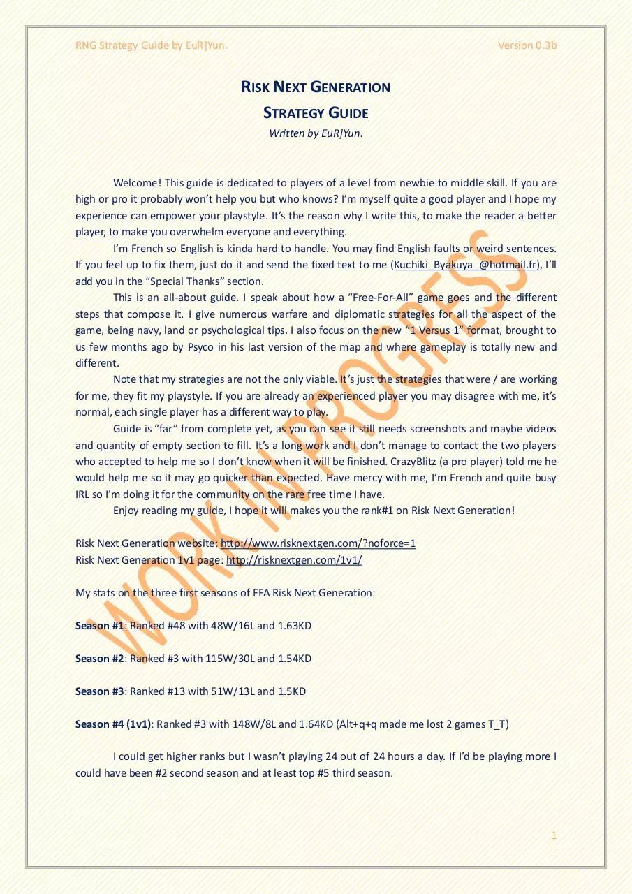 Page 1 of 36, RNG Strategy Guide By Yun
