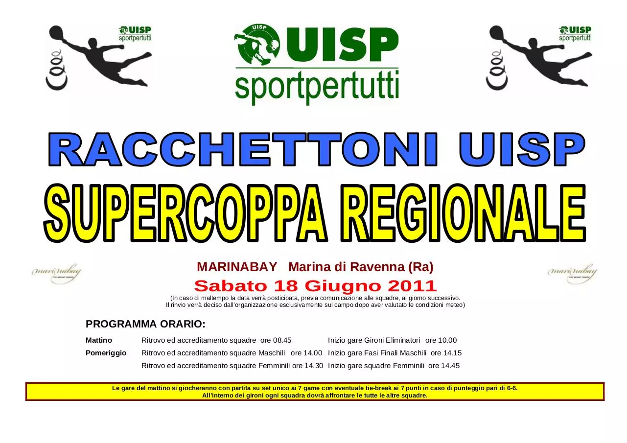 Page 1 of 11, Tabellone SUPERCOPPA 2011 A3