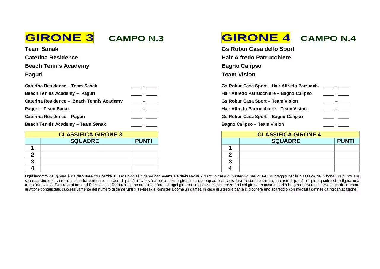 Page 4 of 11, Tabellone SUPERCOPPA 2011 A3