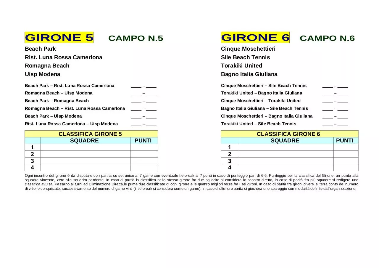 Page 5 of 11, Tabellone SUPERCOPPA 2011 A3