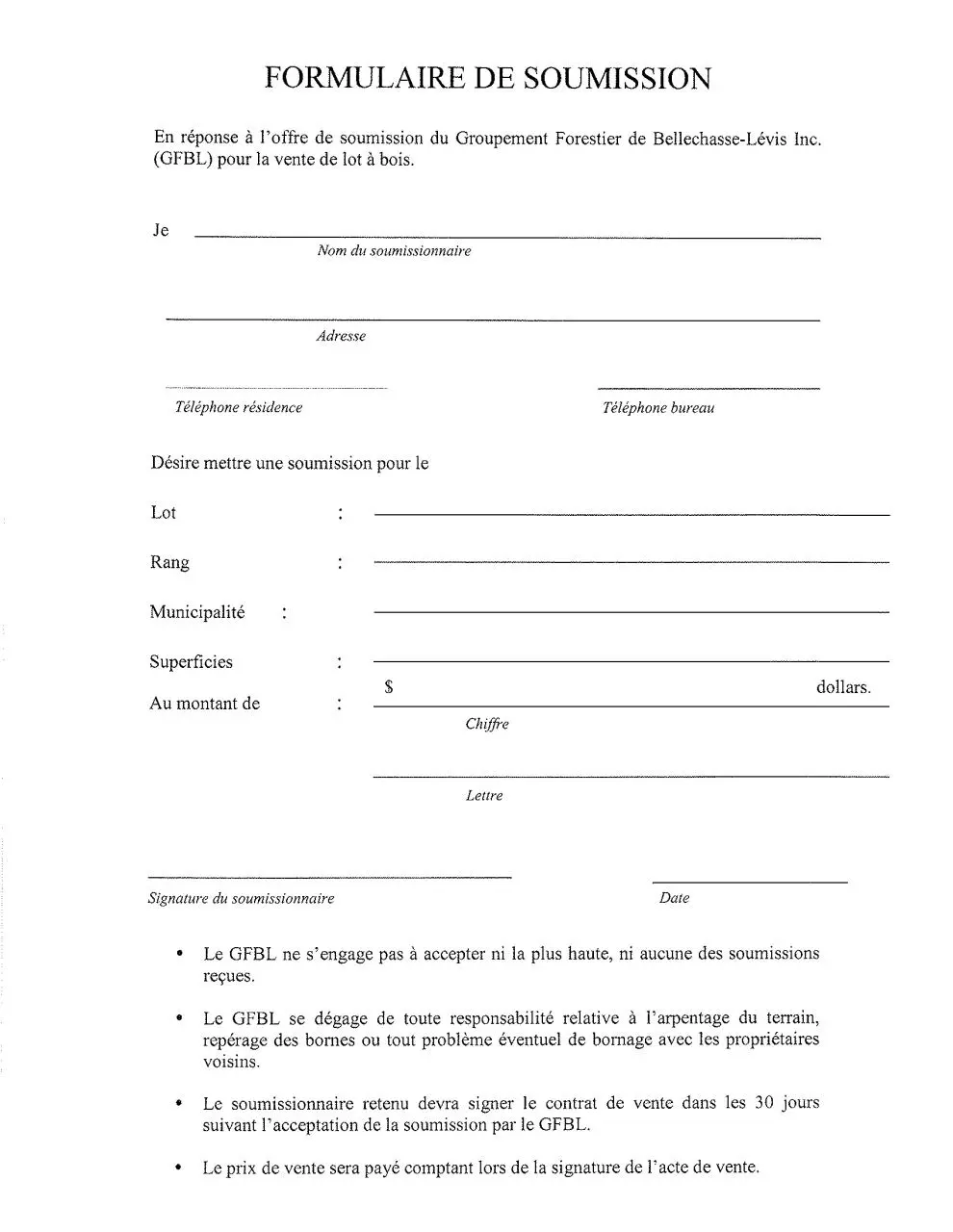 Page 2 of 14, Devis d'appels d'offre 4 lots