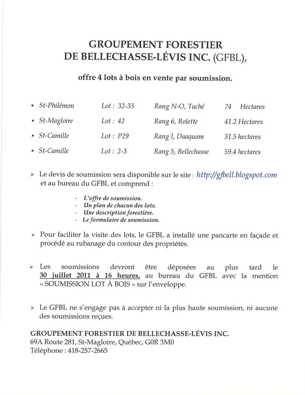 Page 1 of 14, lots à vendre les quatre