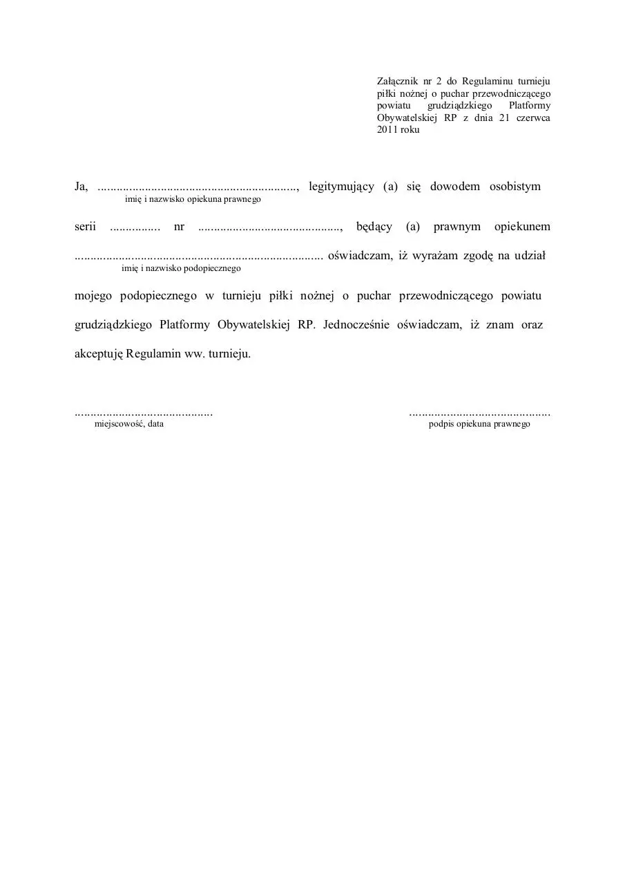 Page 1 of 1, Karta Zgłoszeniowa 2
