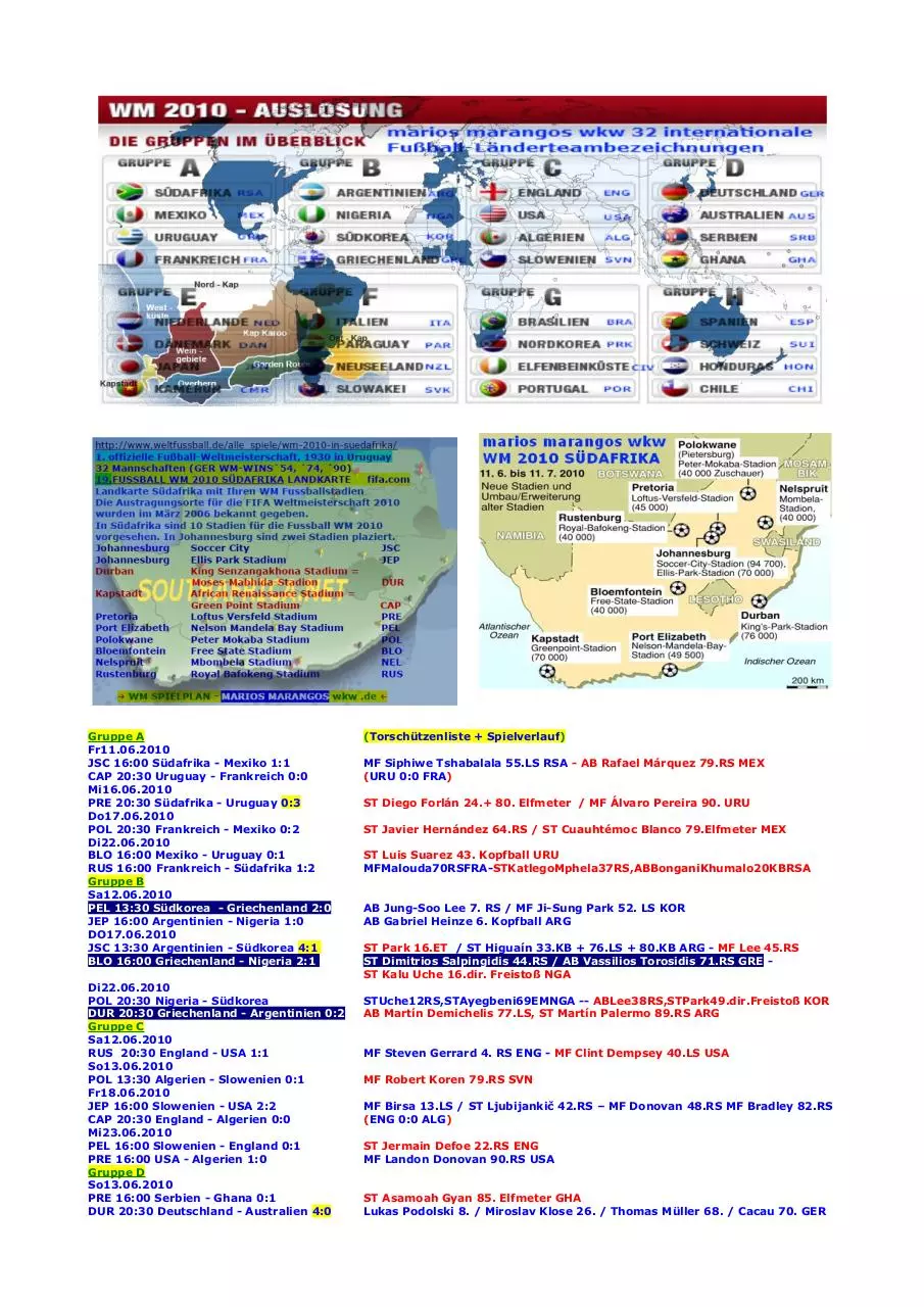 Page 1 of 2, WM Spielplan 2010 Suedafrika a2 MARIOS MARANGOS wkw.de