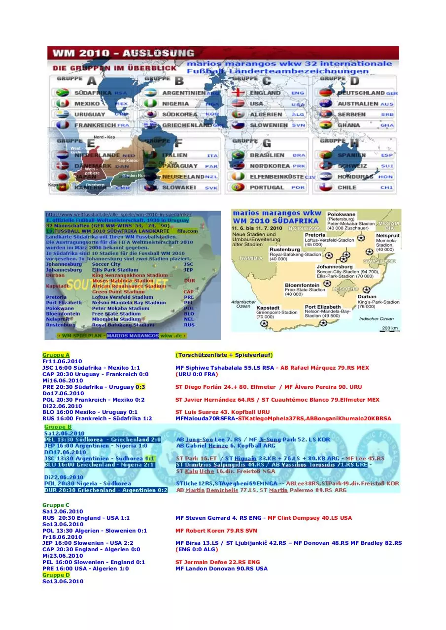 Page 1 of 2, WM Spielplan 2010 Suedafrika MARIOS MARANGOS wkw.de