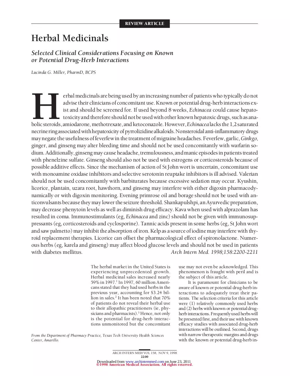 Page 1 of 12, Herbal Medicinals
