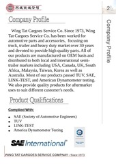Page 2, Wing Tat Cargo Service Co 2011 updated Catalogue