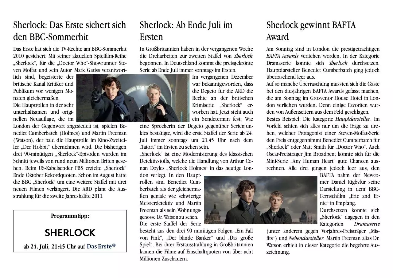 Page 1 of 1, Sherlock Promo