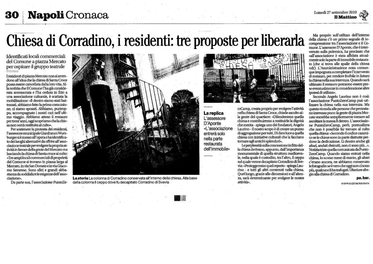 Page 1 of 1, Il Mattino 27 Settembre 2010