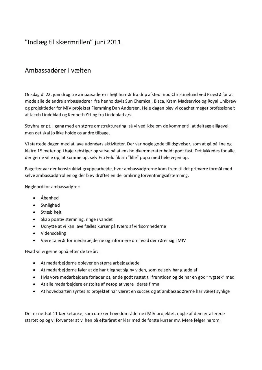 Page 1 of 5, Ambassadører i vælten
