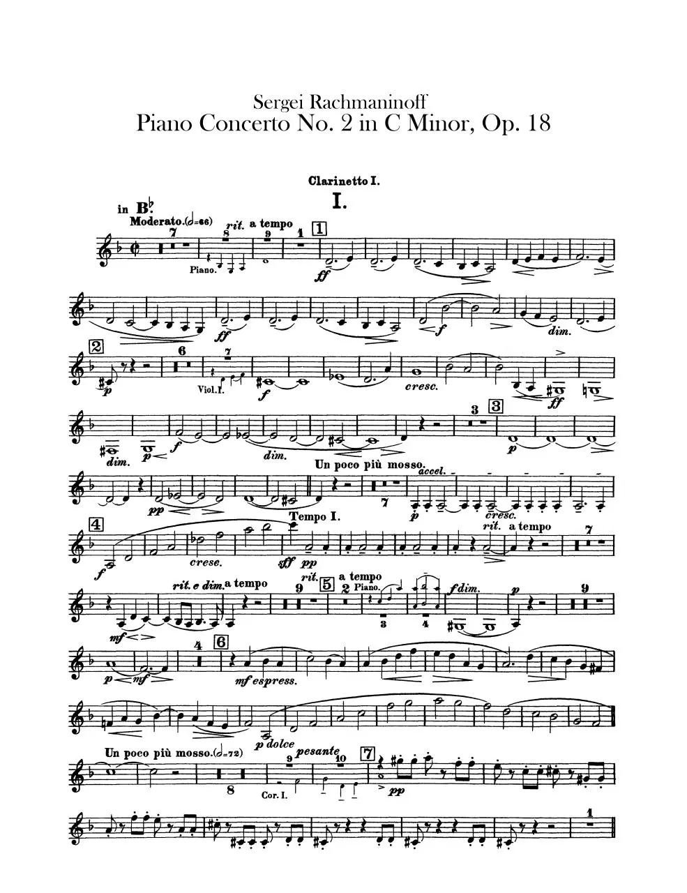 Page 1 of 13, Rach 2 Clarinets
