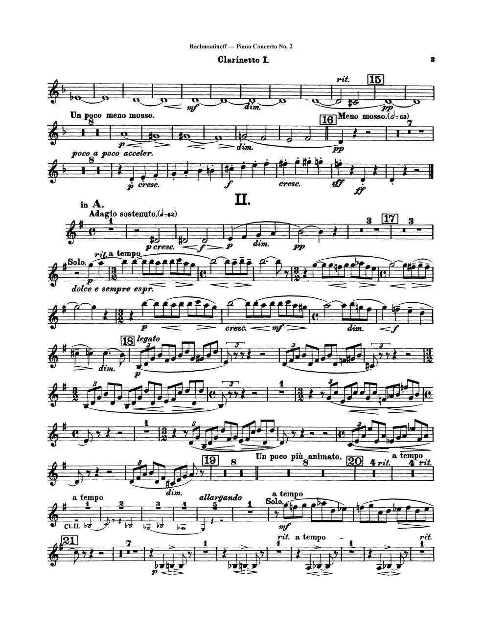 Page 3 of 13, Rach 2 Clarinets