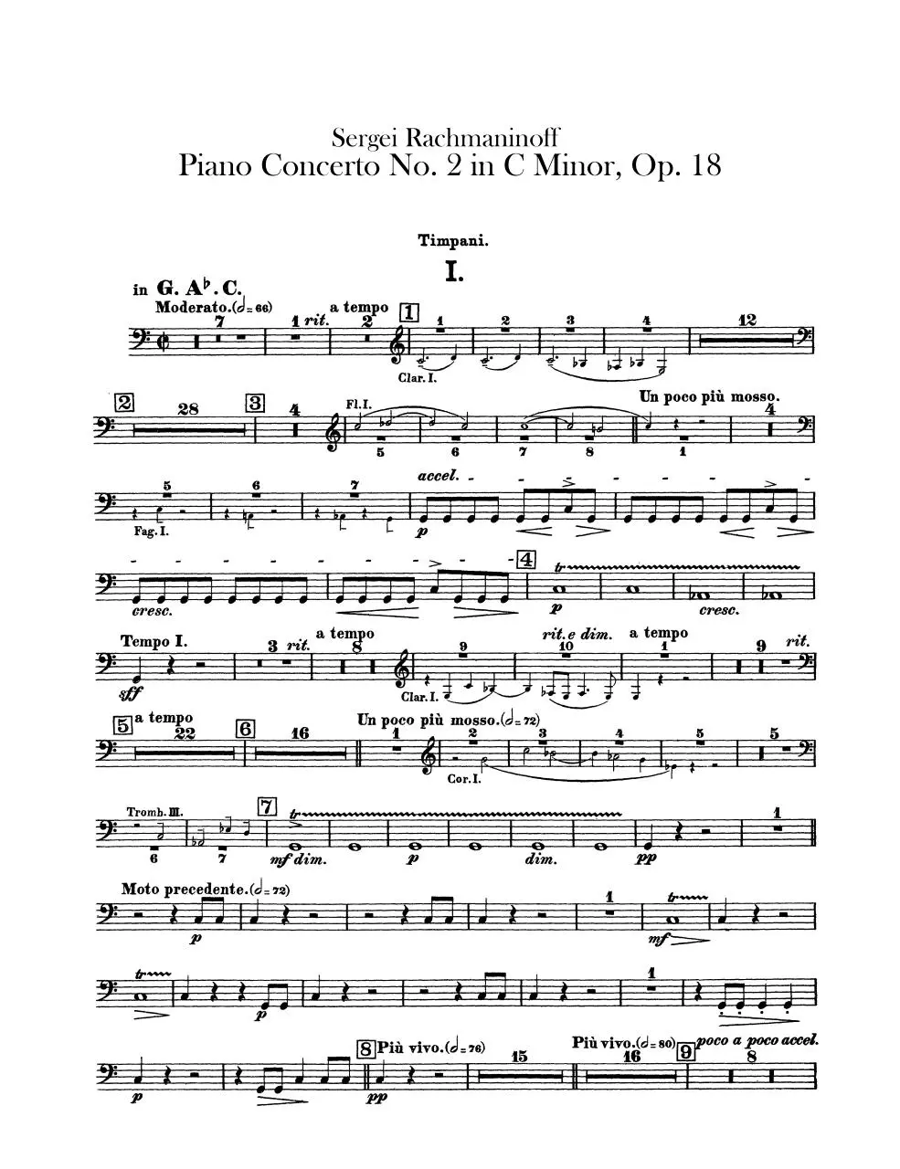 Page 1 of 6, Rach 2 Timps + Percussion
