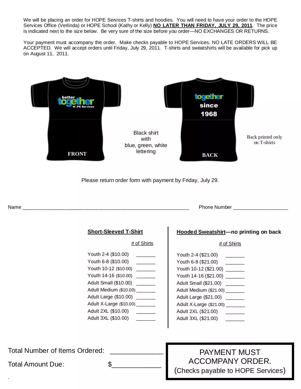 Page 1 of 1, HOPE T shirts.2011.pub