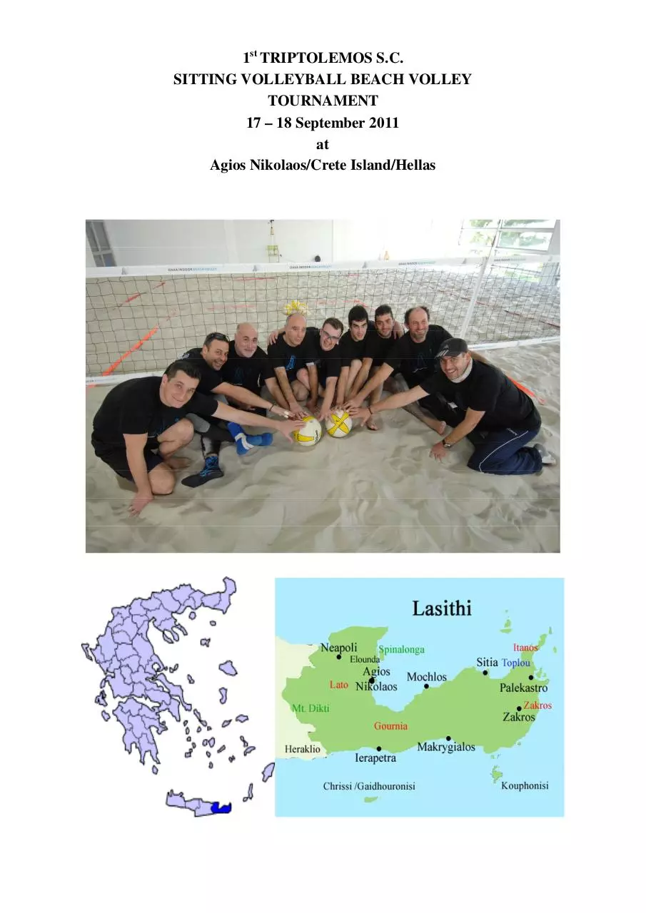 Page 1 of 8, 1st Triptolemos Sitting Beach Volleyball Tournament