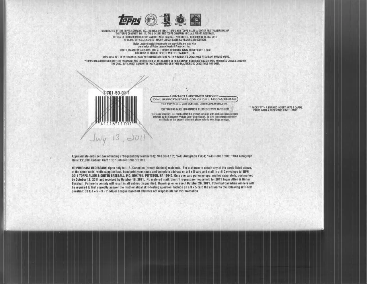 Page 1 of 1, 2011 A&G Barcode