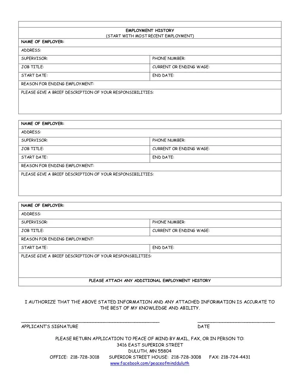 Page 2 of 2, JOB APPLICATION