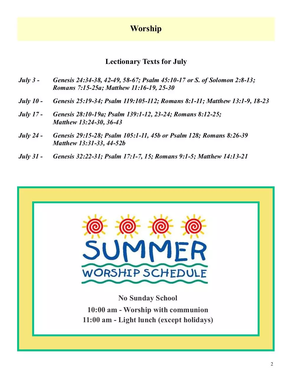 Page 2 of 21, July 2011 Newsletter