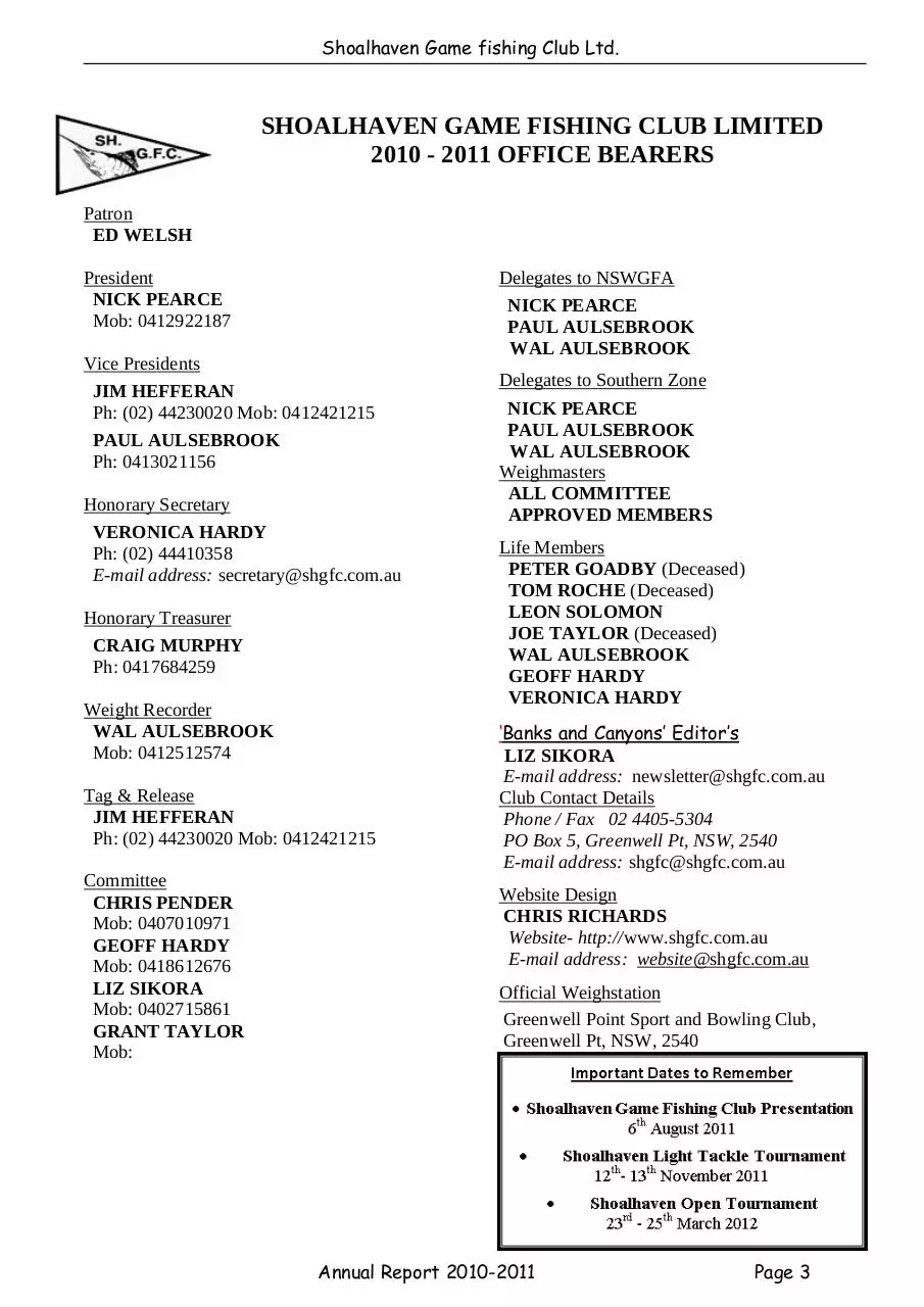 Page 3 of 27, SHGFC yearbook 2010 2011